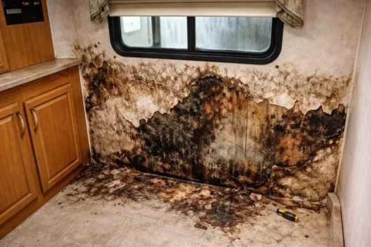 Water damaged RV wall