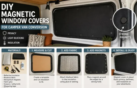 DIY Magnetic Window Covers for Camper Van Conversion