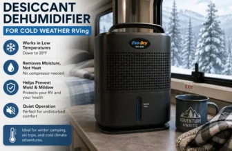 A desiccant dehumidifier for an RV in cold weather