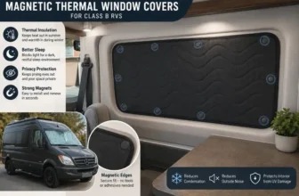 Magnetic thermal window covers for Class B Rvs